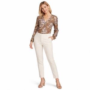 NWT Women's White House Black Market Elle Slim Ankle Pants Ecru Size 10